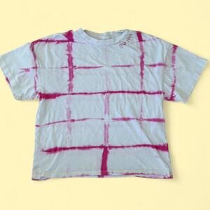 White and pink boxy tie-dye Gap tee for 50th anniversary